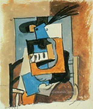 a woman and two children by a fountain Ölbilder verkaufen - Frau au chapeau a plume 1919 kubist Pablo Picasso